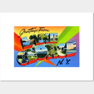 Greetings from Lake George, NY. - Vintage Large Letter Postcard Posters and Art